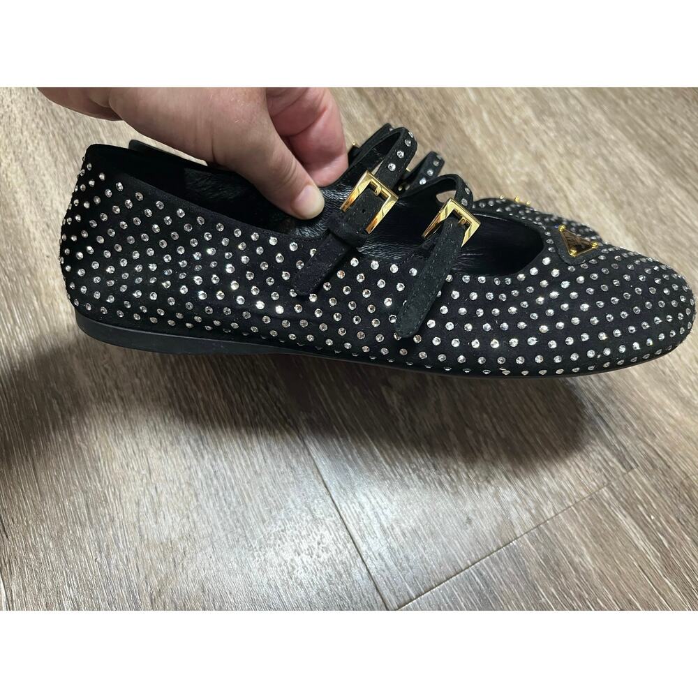 Prada Suede Ballerinas with Crystals Size 37.5 - Picture 14 of 16